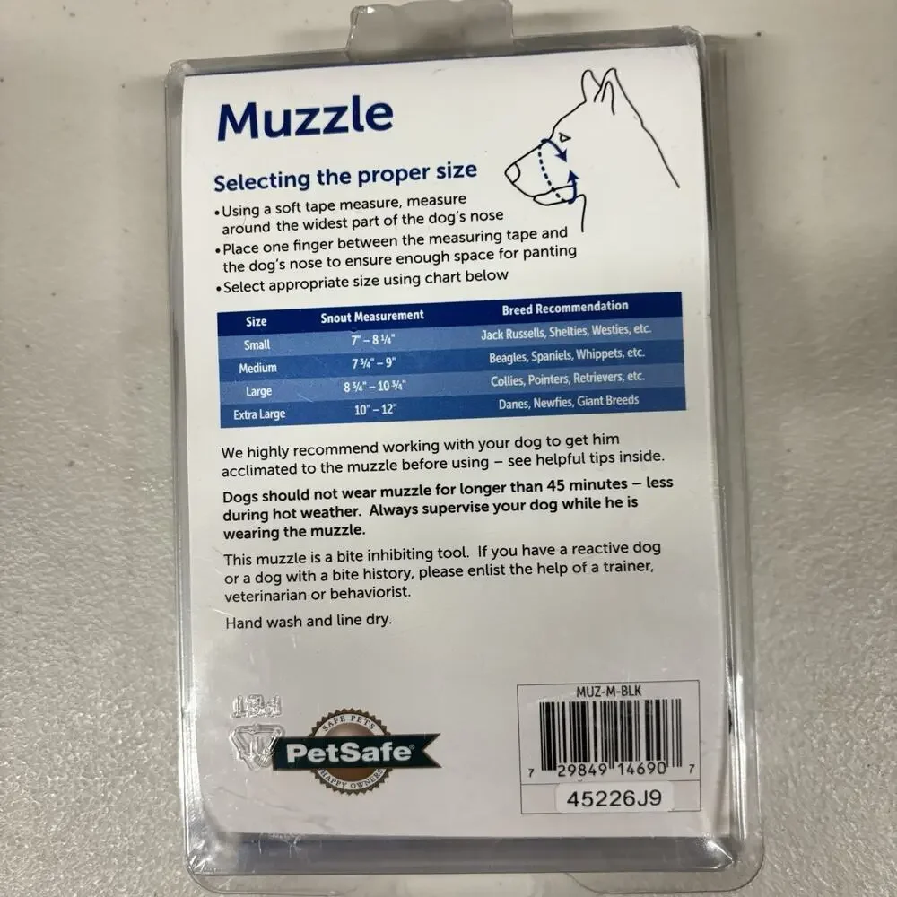 PetSafe Muzzle Medium. Black. New In Box.
